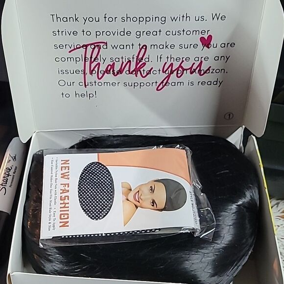 Morvally Short Straight Black Wig with Bangs Natural Looking Heat Resistant Hair - Picture 5 of 6